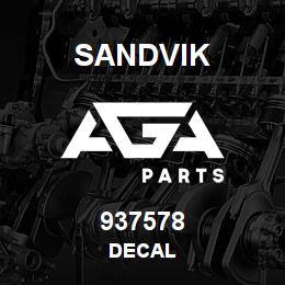 937578 Sandvik DECAL | AGA Parts