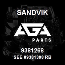 9381268 Sandvik SEE 09381398 RB | AGA Parts