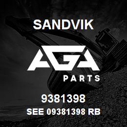9381398 Sandvik SEE 09381398 RB | AGA Parts