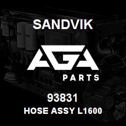 93831 Sandvik HOSE ASSY L1600 | AGA Parts