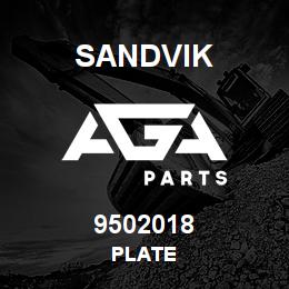9502018 Sandvik PLATE | AGA Parts