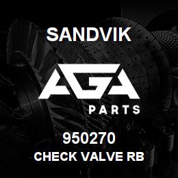 950270 Sandvik CHECK VALVE RB | AGA Parts