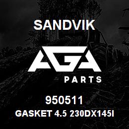950511 Sandvik GASKET 4.5 230DX145ID 8 HOLES RB | AGA Parts