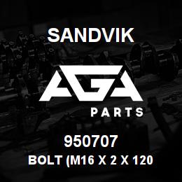950707 Sandvik BOLT (M16 X 2 X 120 MM.) | AGA Parts