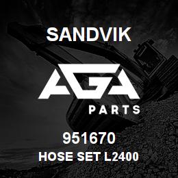 951670 Sandvik HOSE SET L2400 | AGA Parts