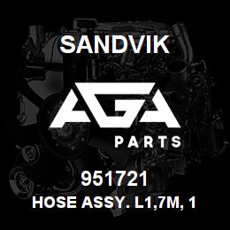 951721 Sandvik HOSE ASSY. L1,7M, 1 1/4 JIC FITNGS | AGA Parts