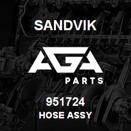 951724 Sandvik HOSE ASSY | AGA Parts