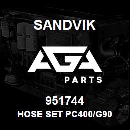 951744 Sandvik HOSE SET PC400/G90 | AGA Parts