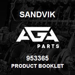 953365 Sandvik PRODUCT BOOKLET | AGA Parts