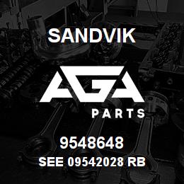 9548648 Sandvik SEE 09542028 RB | AGA Parts