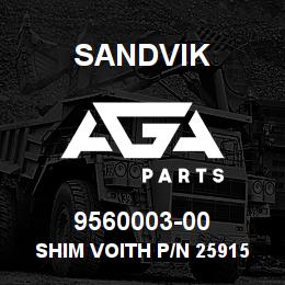 9560003-00 Sandvik SHIM VOITH P/N 25915 | AGA Parts