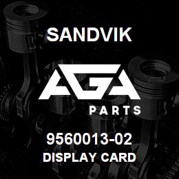 9560013-02 Sandvik DISPLAY CARD | AGA Parts