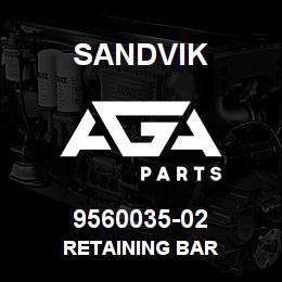 9560035-02 Sandvik RETAINING BAR | AGA Parts