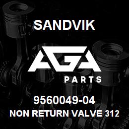 9560049-04 Sandvik NON RETURN VALVE 3120-0418 | AGA Parts