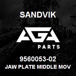 9560053-02 Sandvik JAW PLATE MIDDLE MOV.M1 TOOTHED | AGA Parts