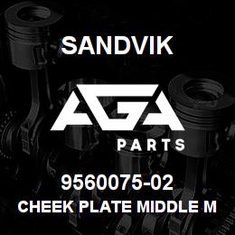9560075-02 Sandvik CHEEK PLATE MIDDLE M1 | AGA Parts