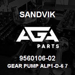 9560106-02 Sandvik GEAR PUMP ALP1-D-6 751-00-006 | AGA Parts