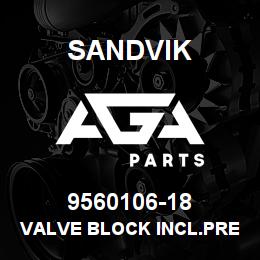 9560106-18 Sandvik VALVE BLOCK INCL.PRES.RELIEF VALVE | AGA Parts