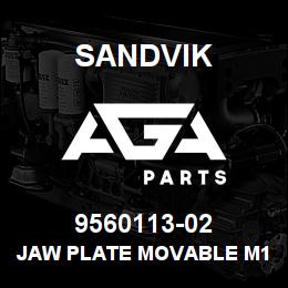 9560113-02 Sandvik JAW PLATE MOVABLE M1 | AGA Parts
