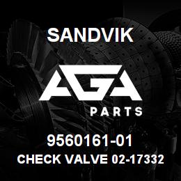 9560161-01 Sandvik CHECK VALVE 02-173329 | AGA Parts