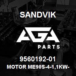 9560192-01 Sandvik MOTOR ME90S-4-1,1KW-230/400 V.-B5 | AGA Parts
