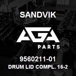 9560211-01 Sandvik DRUM LID COMPL. 16-20 KG.S. 0102019 | AGA Parts
