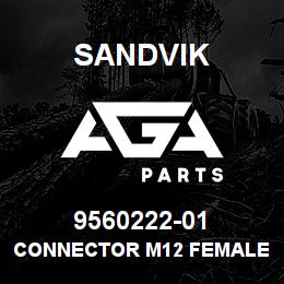 9560222-01 Sandvik CONNECTOR M12 FEMALE 4 PIN ANGLED | AGA Parts