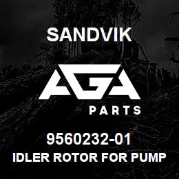 9560232-01 Sandvik IDLER ROTOR FOR PUMP ACG052K7 NTBP | AGA Parts