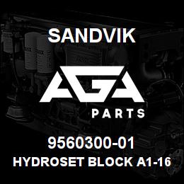 9560300-01 Sandvik HYDROSET BLOCK A1-16730 KEMIRA | AGA Parts