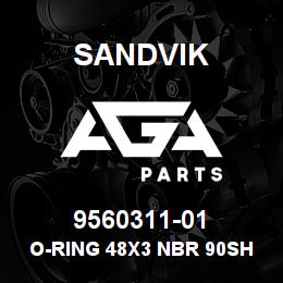 9560311-01 Sandvik O-RING 48X3 NBR 90SH | AGA Parts