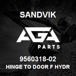 9560318-02 Sandvik HINGE TO DOOR F HYDR.CABINET OP | AGA Parts