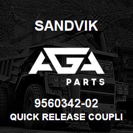 9560342-02 Sandvik QUICK RELEASE COUPLING MALE 3/8 IN. | AGA Parts
