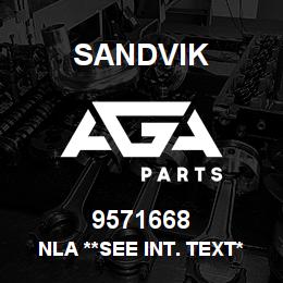 9571668 Sandvik NLA **See int. text** | AGA Parts
