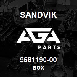 9581190-00 Sandvik BOX | AGA Parts