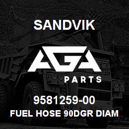 9581259-00 Sandvik FUEL HOSE 90DGR DIAM.4,5XDIAM.10,5 | AGA Parts