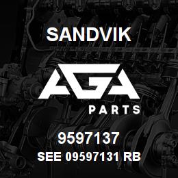 9597137 Sandvik SEE 09597131 RB | AGA Parts