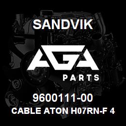 9600111-00 Sandvik CABLE ATON H07RN-F 4G1,5 | AGA Parts