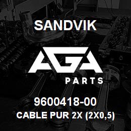 9600418-00 Sandvik CABLE PUR 2X (2X0,5) | AGA Parts