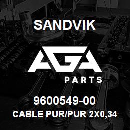 9600549-00 Sandvik CABLE PUR/PUR 2X0,342X0,75 | AGA Parts