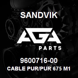 9600716-00 Sandvik CABLE PUR/PUR 675 M12 5PF/5PM 1.5M | AGA Parts