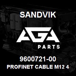 9600721-00 Sandvik PROFINET CABLE M12 4PM M12 4PF 1.8 | AGA Parts
