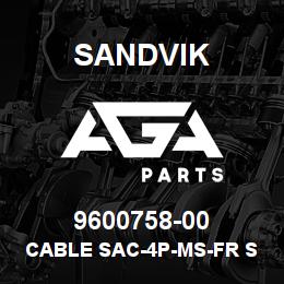 9600758-00 Sandvik CABLE SAC-4P-MS-FR SH SCO/100/20 | AGA Parts