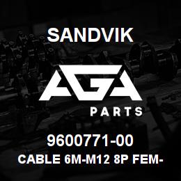 9600771-00 Sandvik CABLE 6M-M12 8P FEM- M12 8P | AGA Parts