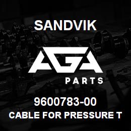 9600783-00 Sandvik CABLE FOR PRESSURE TRANSMITTER 10M | AGA Parts