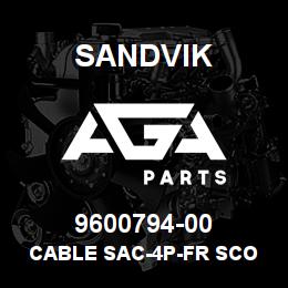9600794-00 Sandvik CABLE SAC-4P-FR SCO M12 C.ONNECTOR | AGA Parts