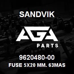9620480-00 Sandvik FUSE 5X20 MM. 63MAS 15 OHM | AGA Parts