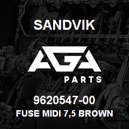 9620547-00 Sandvik FUSE MIDI 7,5 BROWN | AGA Parts