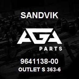 9641138-00 Sandvik OUTLET S 363-6 | AGA Parts
