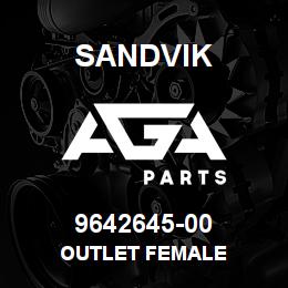 9642645-00 Sandvik OUTLET FEMALE | AGA Parts