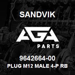 9642664-00 Sandvik PLUG M12 MALE 4-P RB | AGA Parts